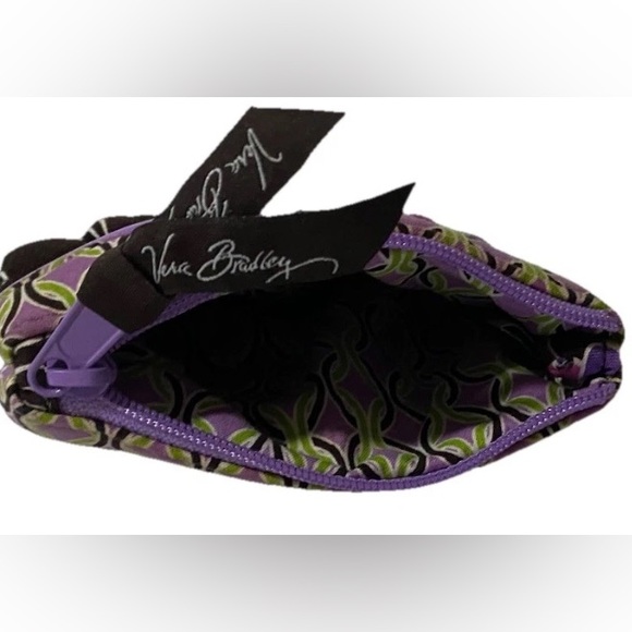 Vera Bradley Purple Punch Coin Purse Brown Purple Green Excellent Condition - Picture 7 of 10